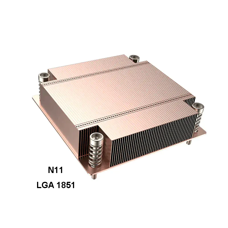 Intel LGA 1851 Square 1U Server Passive Cpu Copper Heatsink With Vapor Chamber